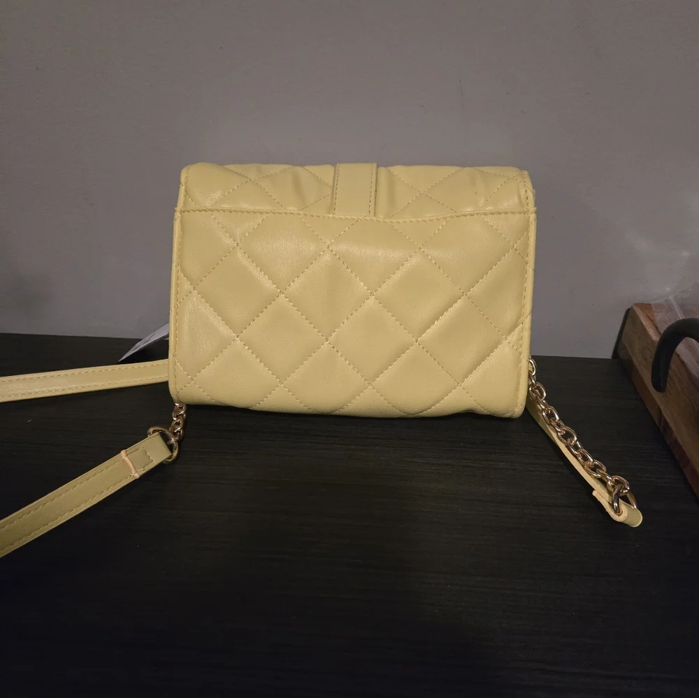 Bebe Quilted Yellow Crossbody Bag - Elegant Everyday Style Nwt